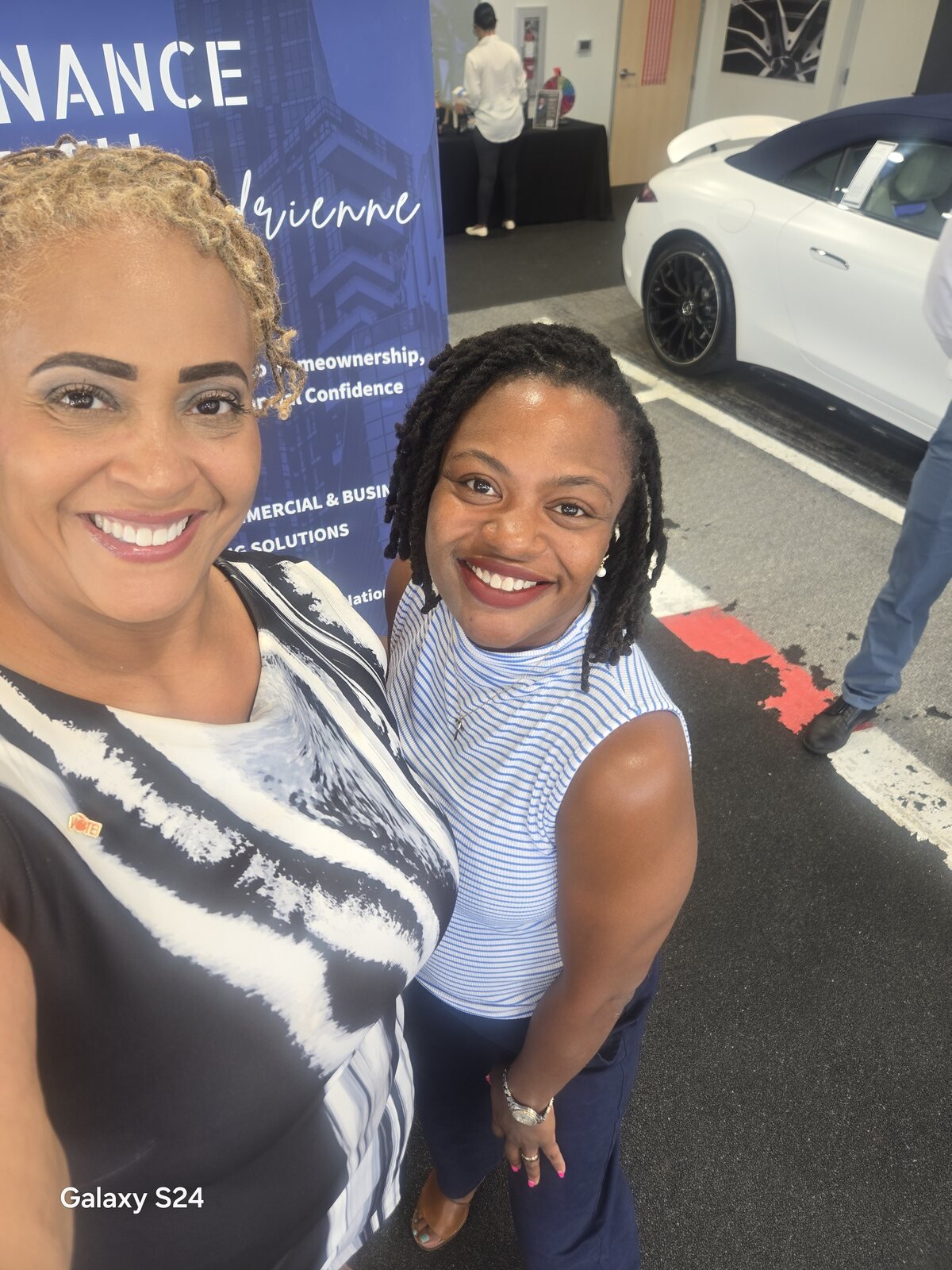 Gloria Joyner with a supporter at a small business event